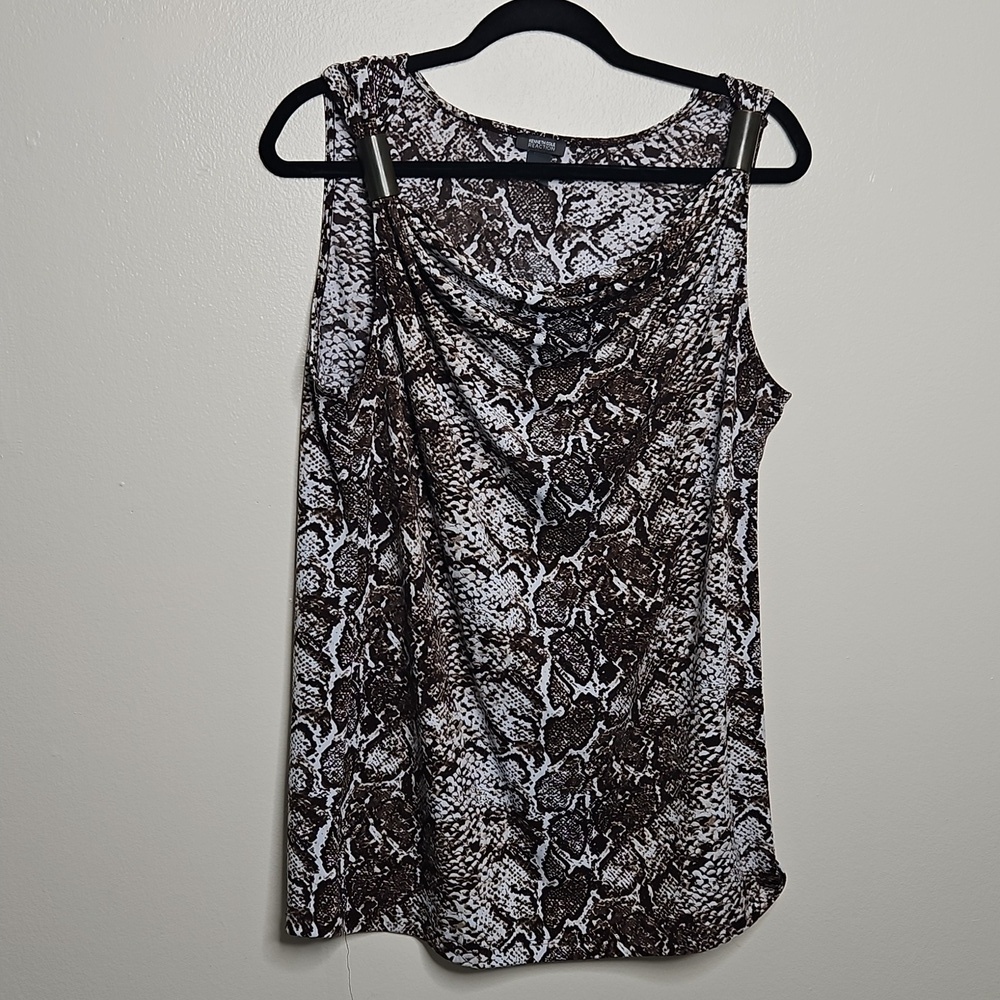 Kenneth Cole Reaction Large Snake Print Sleeveless Blouse